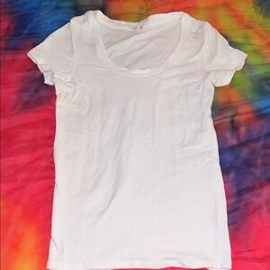 Heart Hips White Scoop Neck Short Sleeve Tee